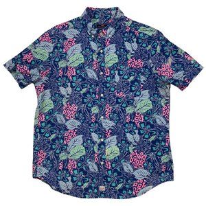 Vineyard Vines Blue Floral Casual Button Down Shirt